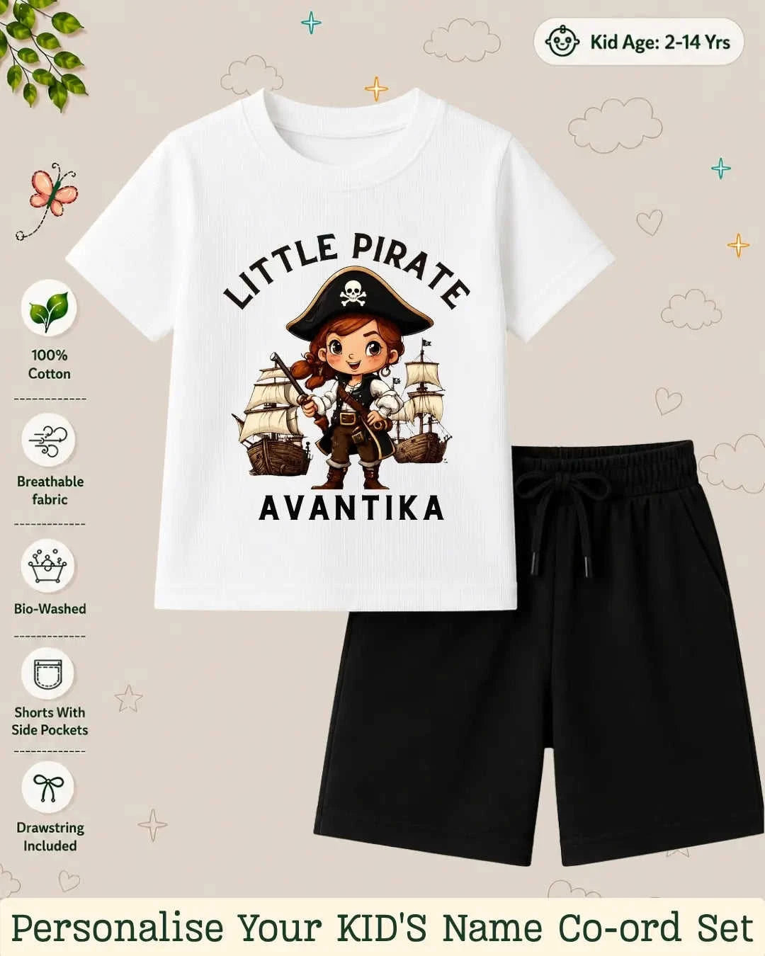 Pirates & Karate Theme Kid Co-ord Set Swiftsoul