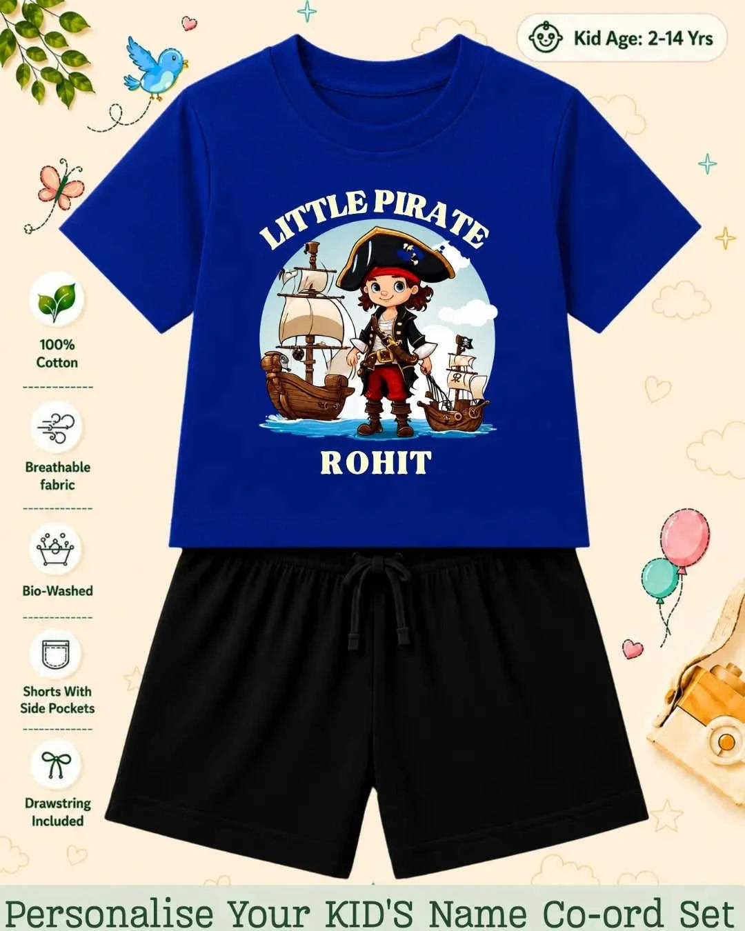 Pirates & Karate Theme Kid Co-ord Set Swiftsoul