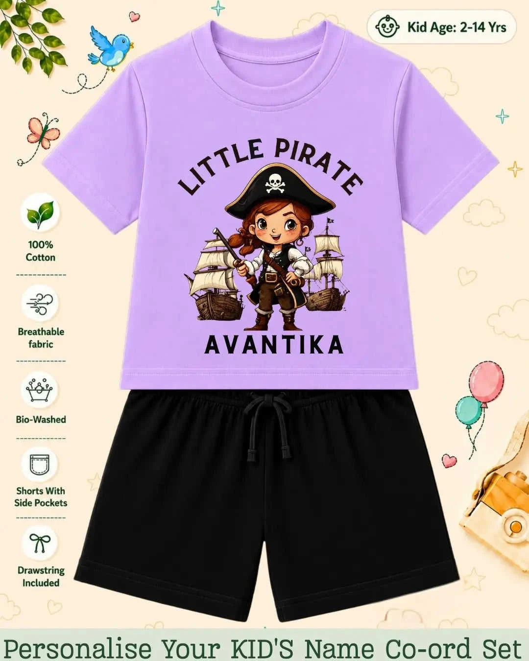 Pirates & Karate Theme Kid Co-ord Set Swiftsoul