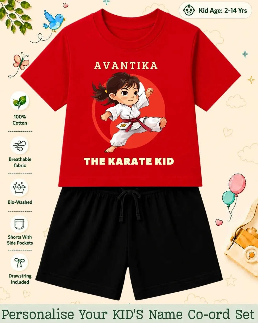 Pirates & Karate Theme Kid Co-ord Set Swiftsoul