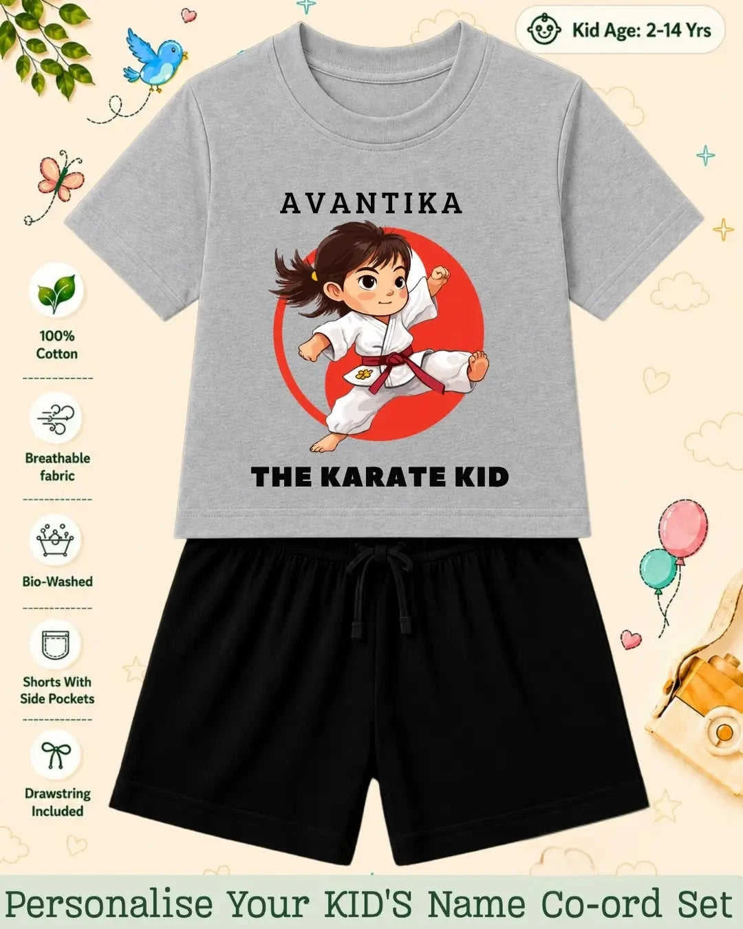 Pirates & Karate Theme Kid Co-ord Set Swiftsoul