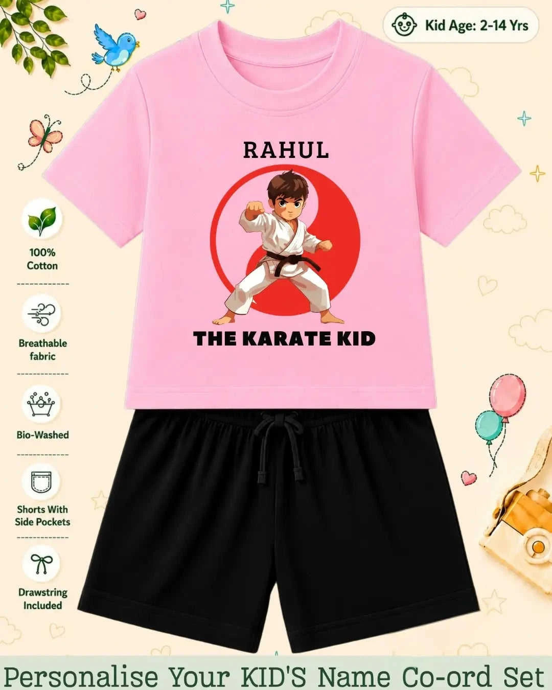 Pirates & Karate Theme Kid Co-ord Set Swiftsoul