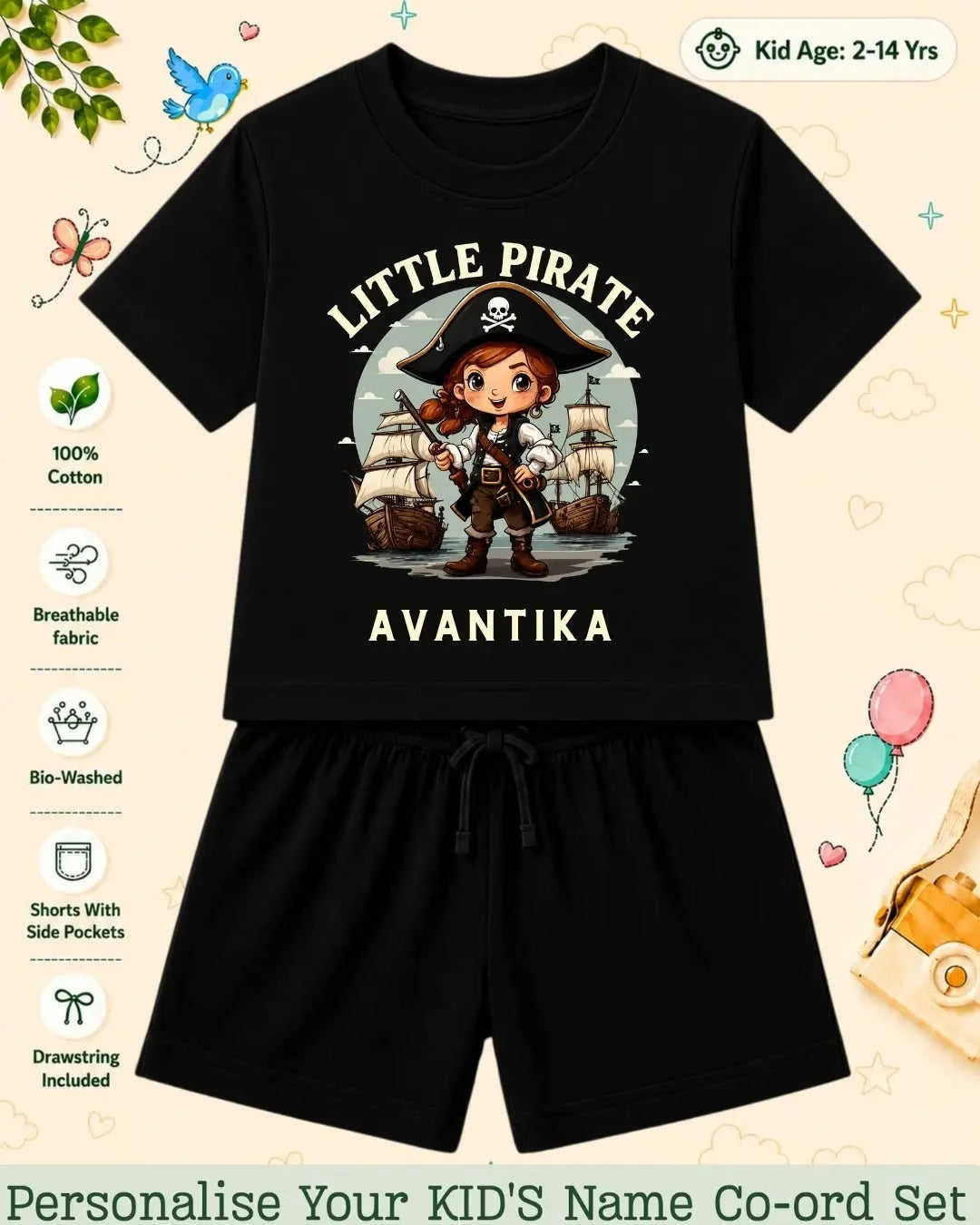 Pirates & Karate Theme Kid Co-ord Set Swiftsoul