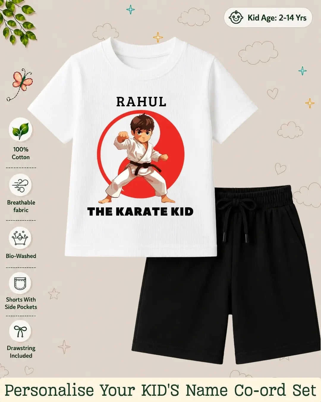 Pirates & Karate Theme Kid Co-ord Set Swiftsoul