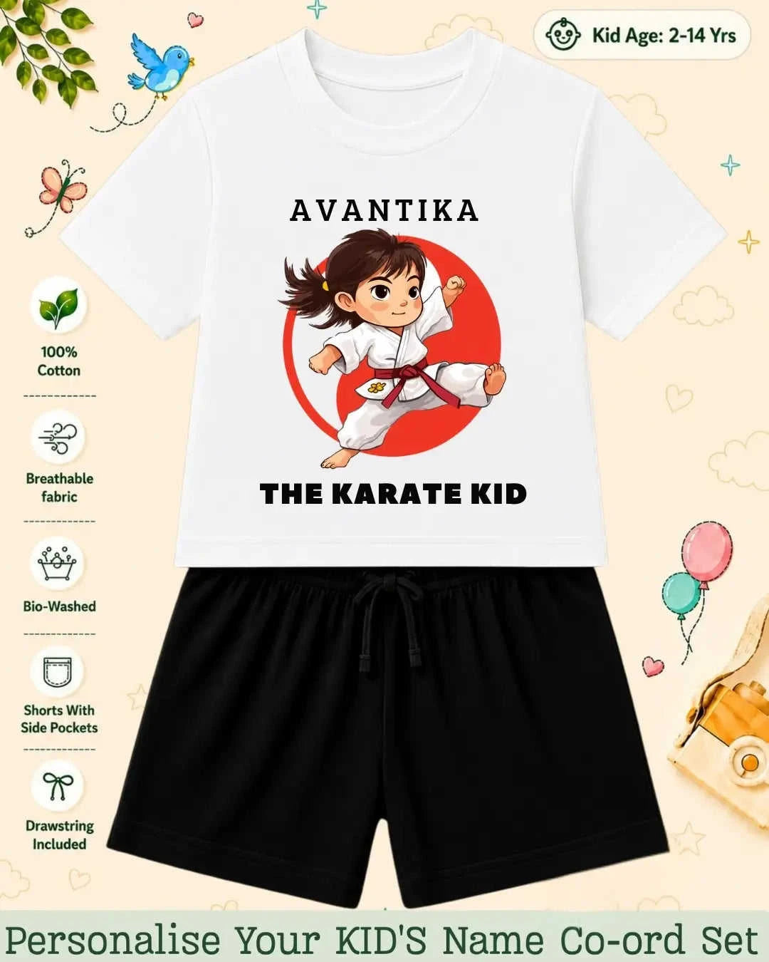 Pirates & Karate Theme Kid Co-ord Set Swiftsoul