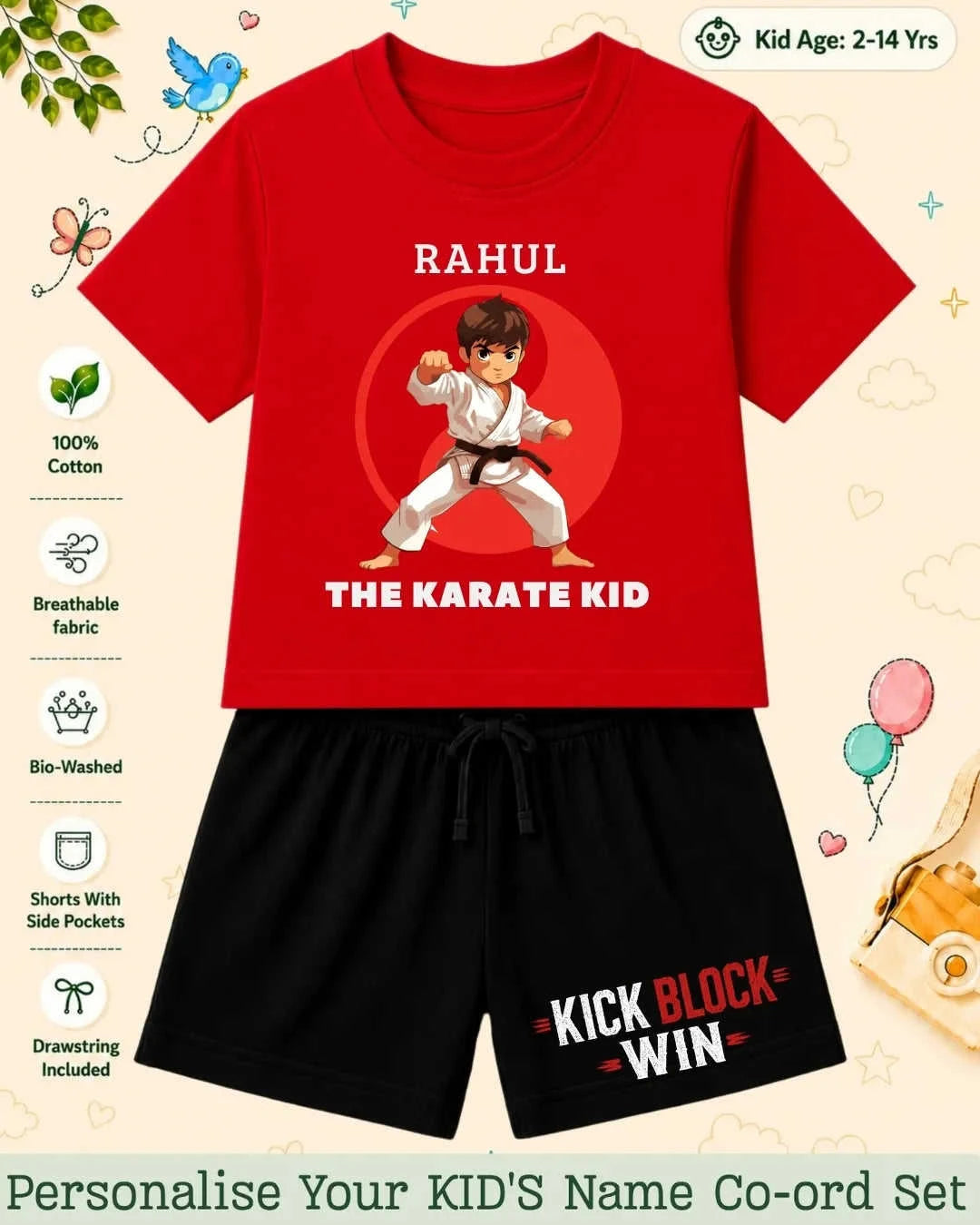 Pirates & Karate Theme Kid's Co-ord Set Swiftsoul