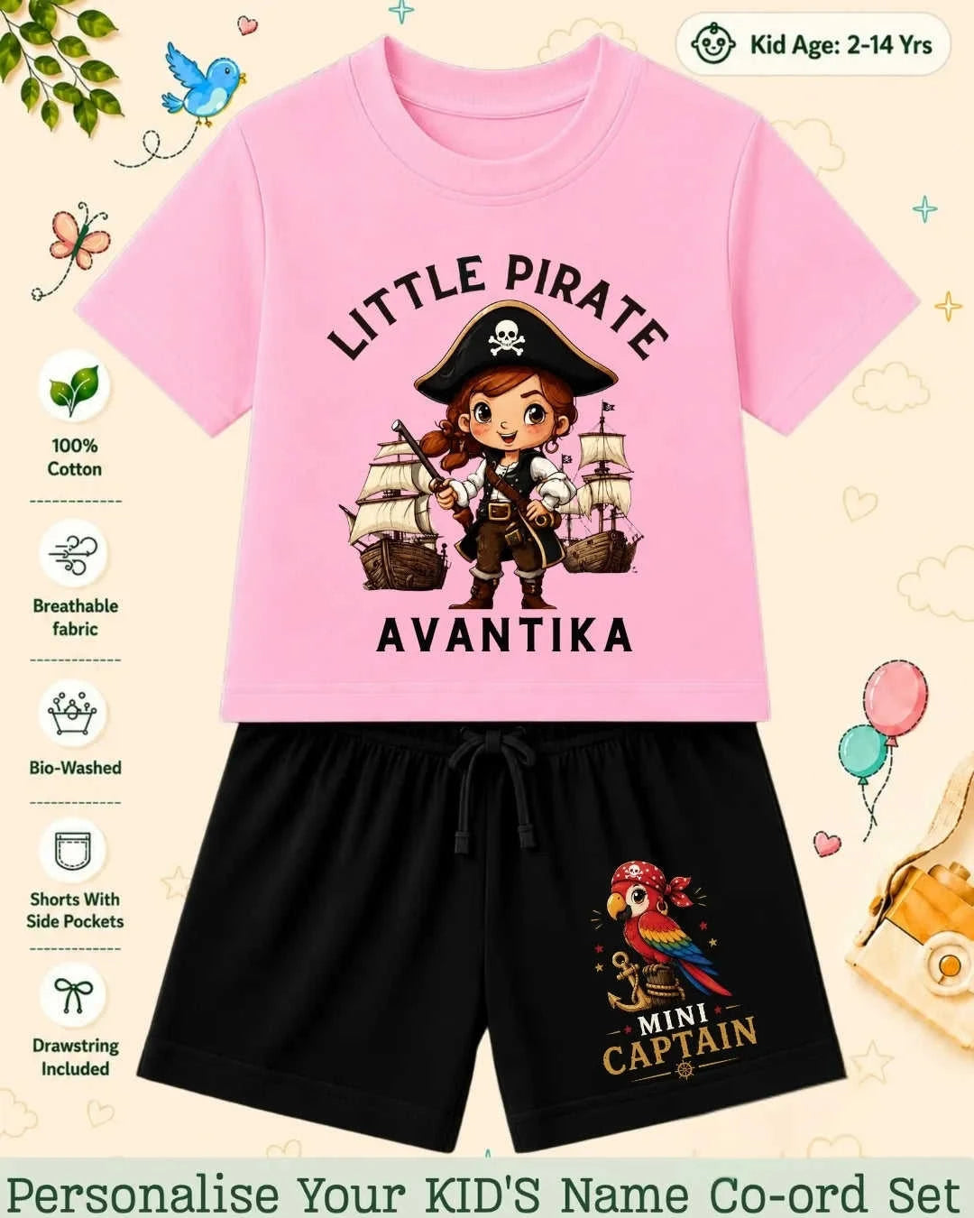 Pirates & Karate Theme Kid's Co-ord Set Swiftsoul