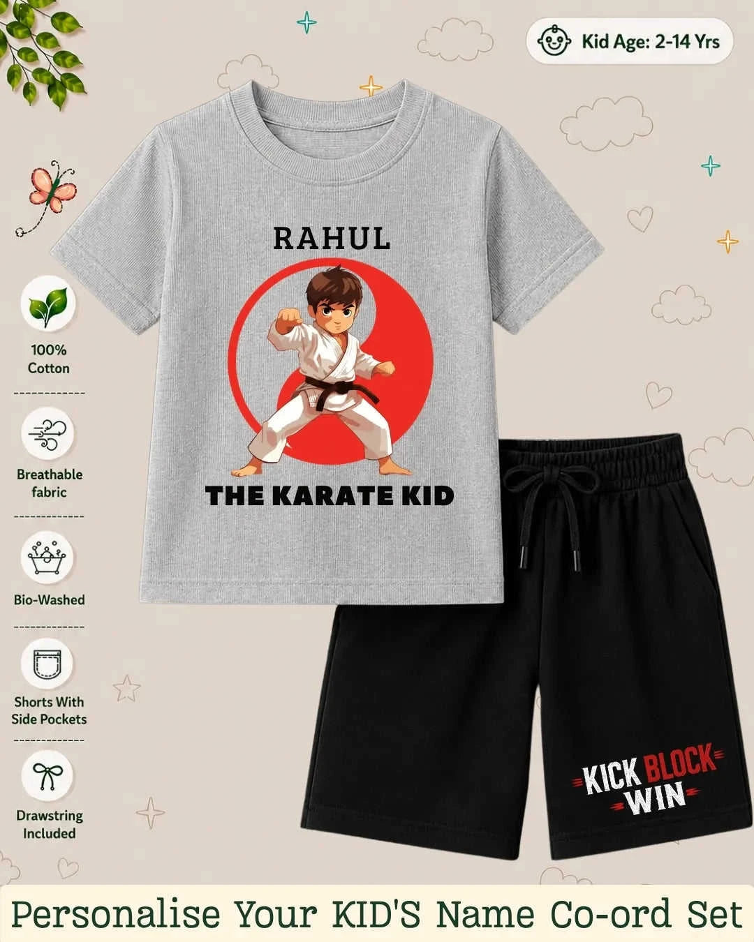 Pirates & Karate Theme Kid's Co-ord Set Swiftsoul