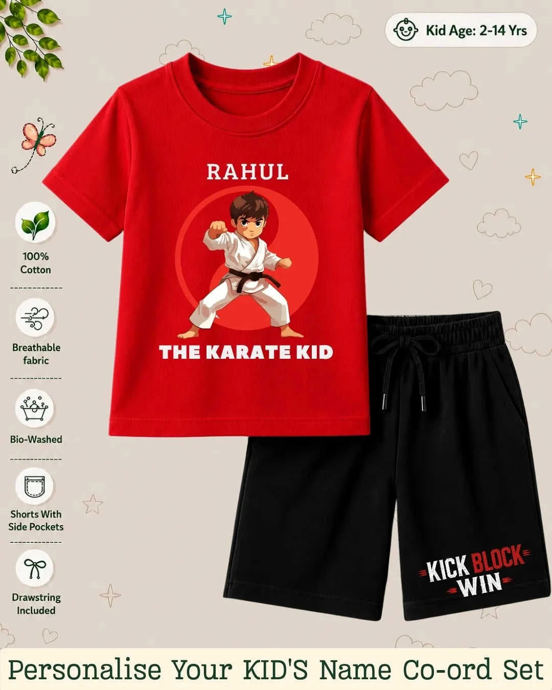 Pirates & Karate Theme Kid's Co-ord Set Swiftsoul
