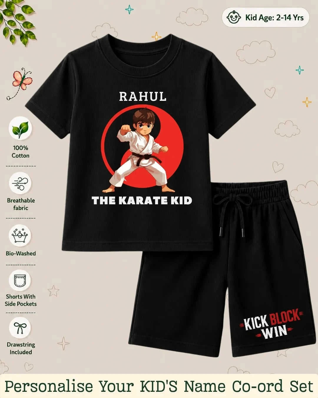 Pirates & Karate Theme Kid's Co-ord Set Swiftsoul