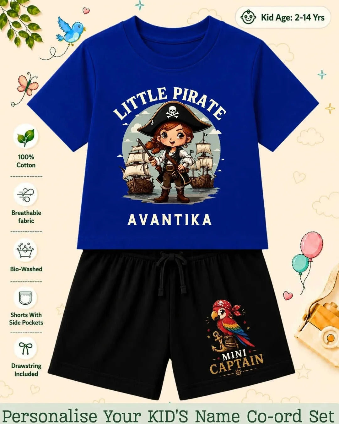 Pirates & Karate Theme Kid's Co-ord Set Swiftsoul