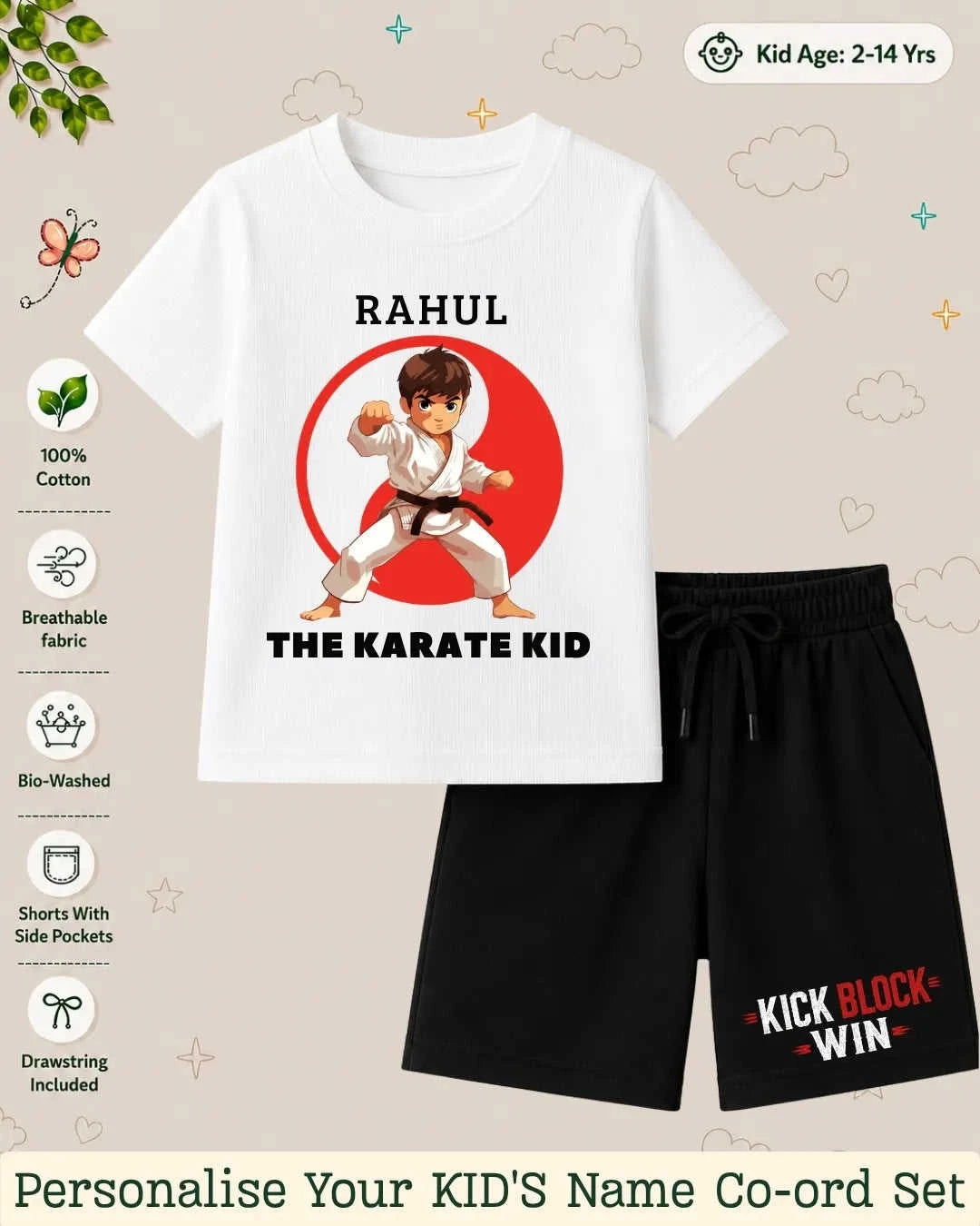 Pirates & Karate Theme Kid's Co-ord Set Swiftsoul