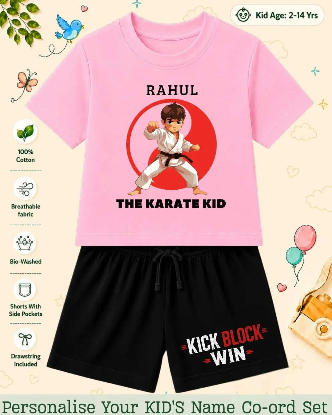 Pirates & Karate Theme Kid's Co-ord Set Swiftsoul