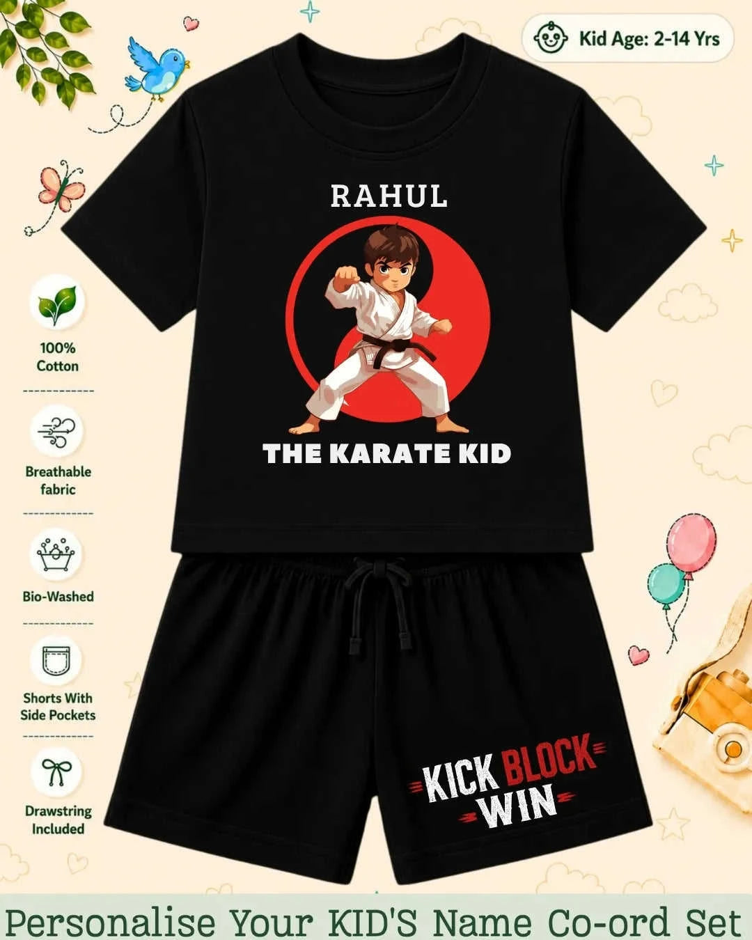 Pirates & Karate Theme Kid's Co-ord Set Swiftsoul