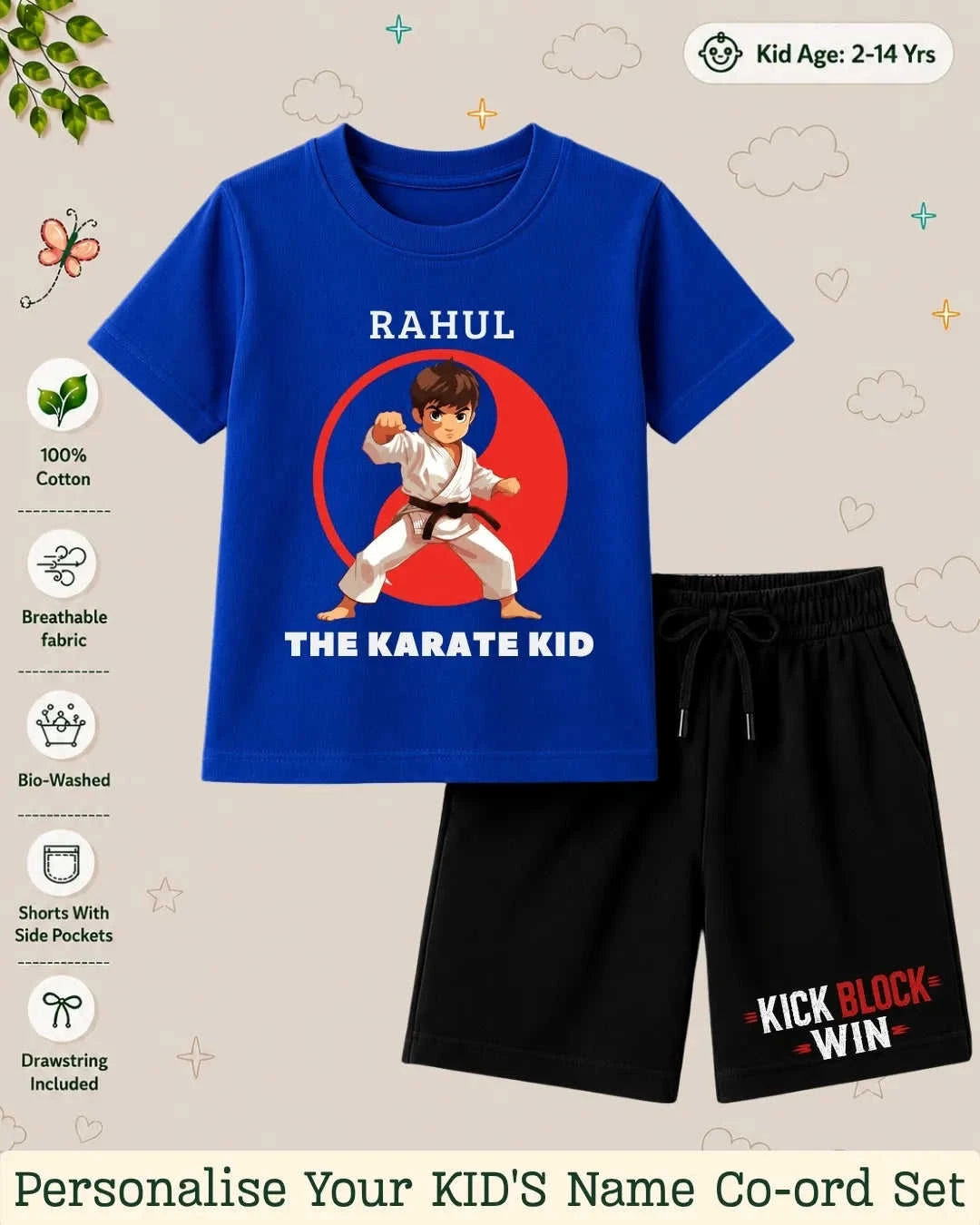 Pirates & Karate Theme Kid's Co-ord Set Swiftsoul