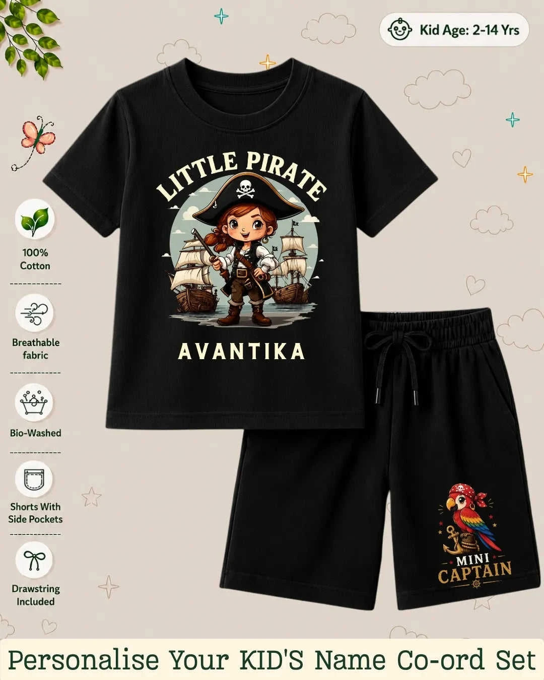Pirates & Karate Theme Kid's Co-ord Set Swiftsoul