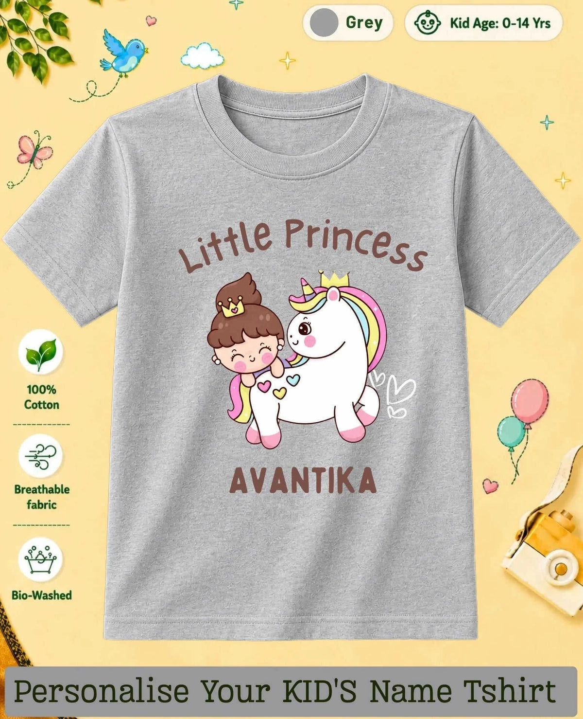 Princess Custom Kid Cotton Tshirt Swiftsoul