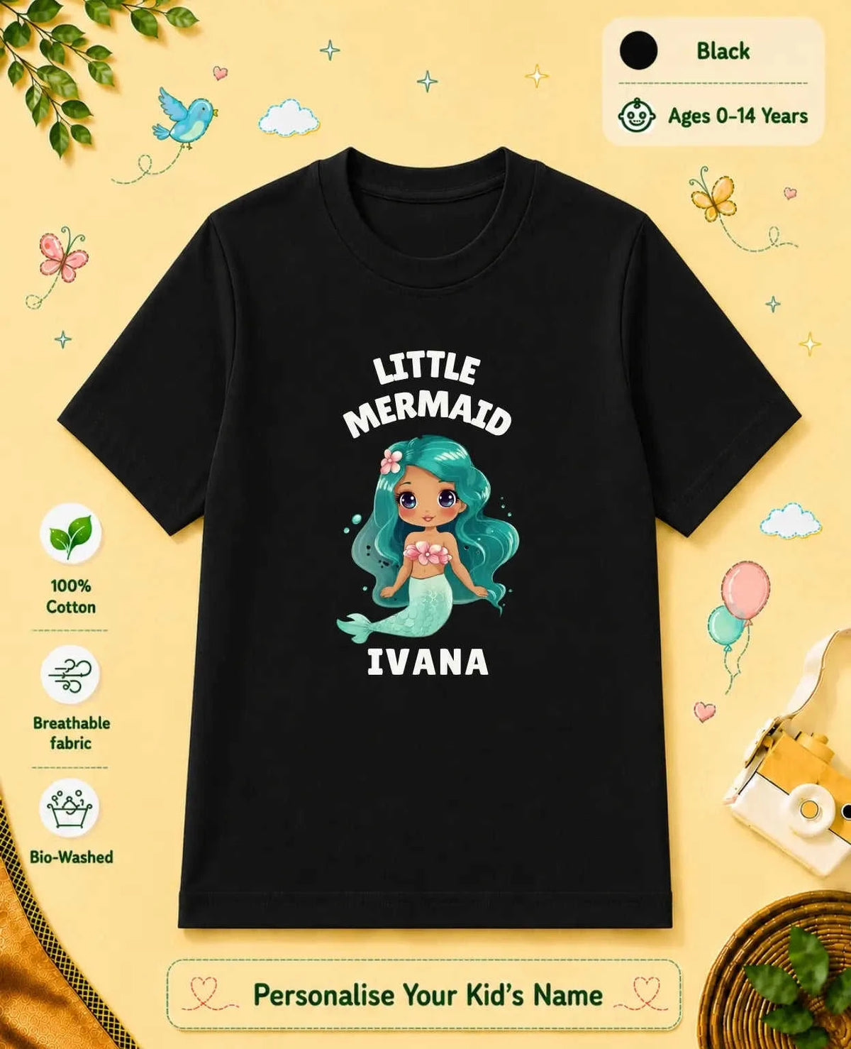 Princess Custom Kid Cotton Tshirt Swiftsoul