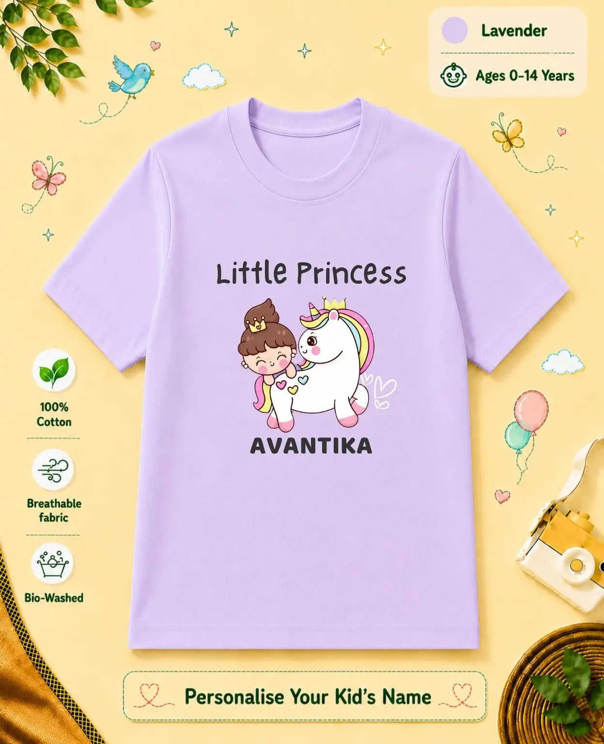 Princess Custom Kid Cotton Tshirt Swiftsoul