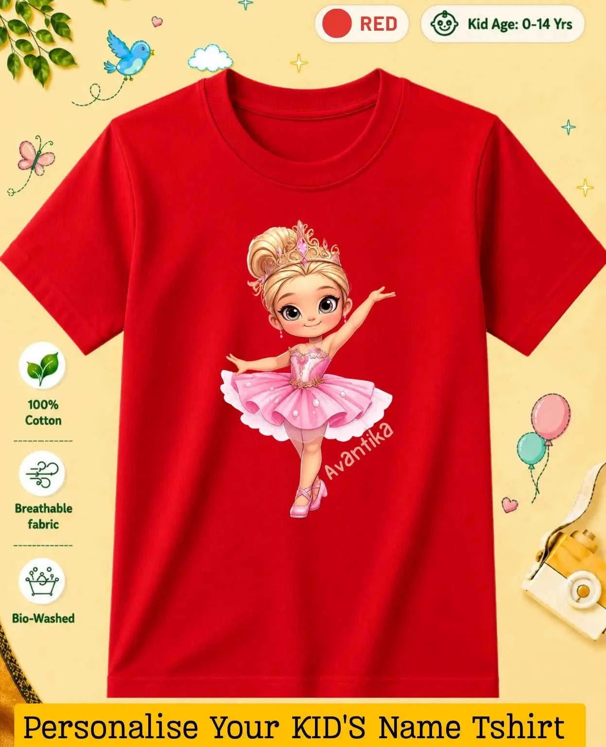 Princess Custom Kid Cotton Tshirt Swiftsoul