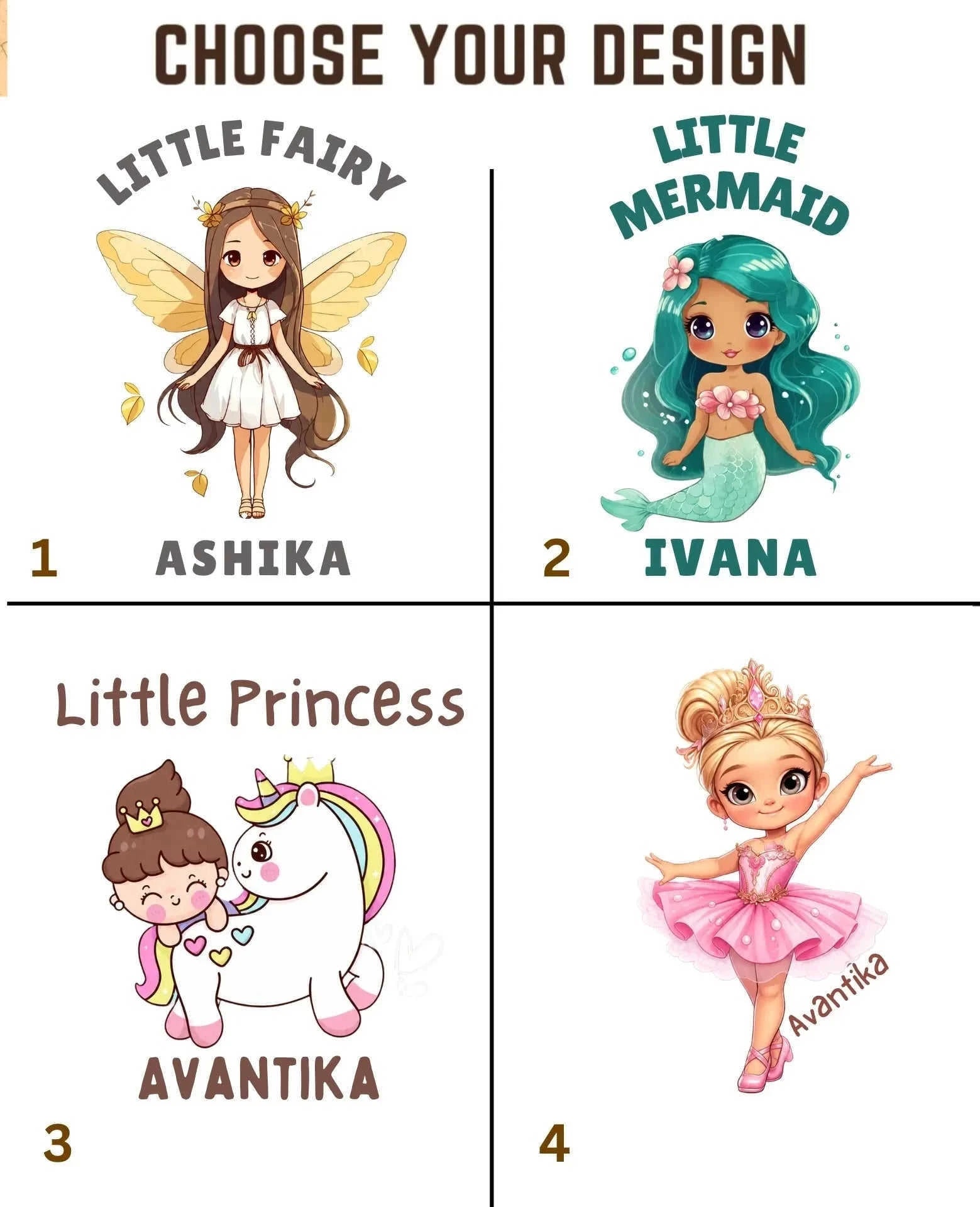 Princess Custom Kid Cotton Tshirt Swiftsoul