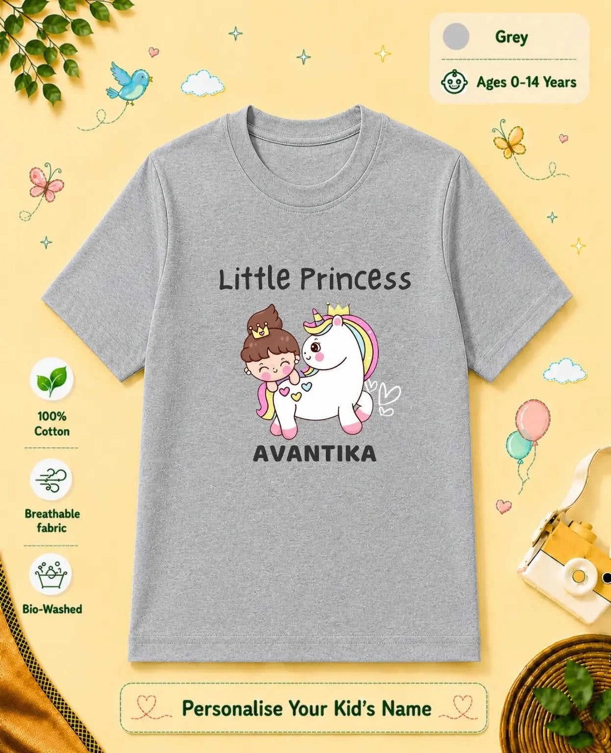 Princess Custom Kid Cotton Tshirt Swiftsoul