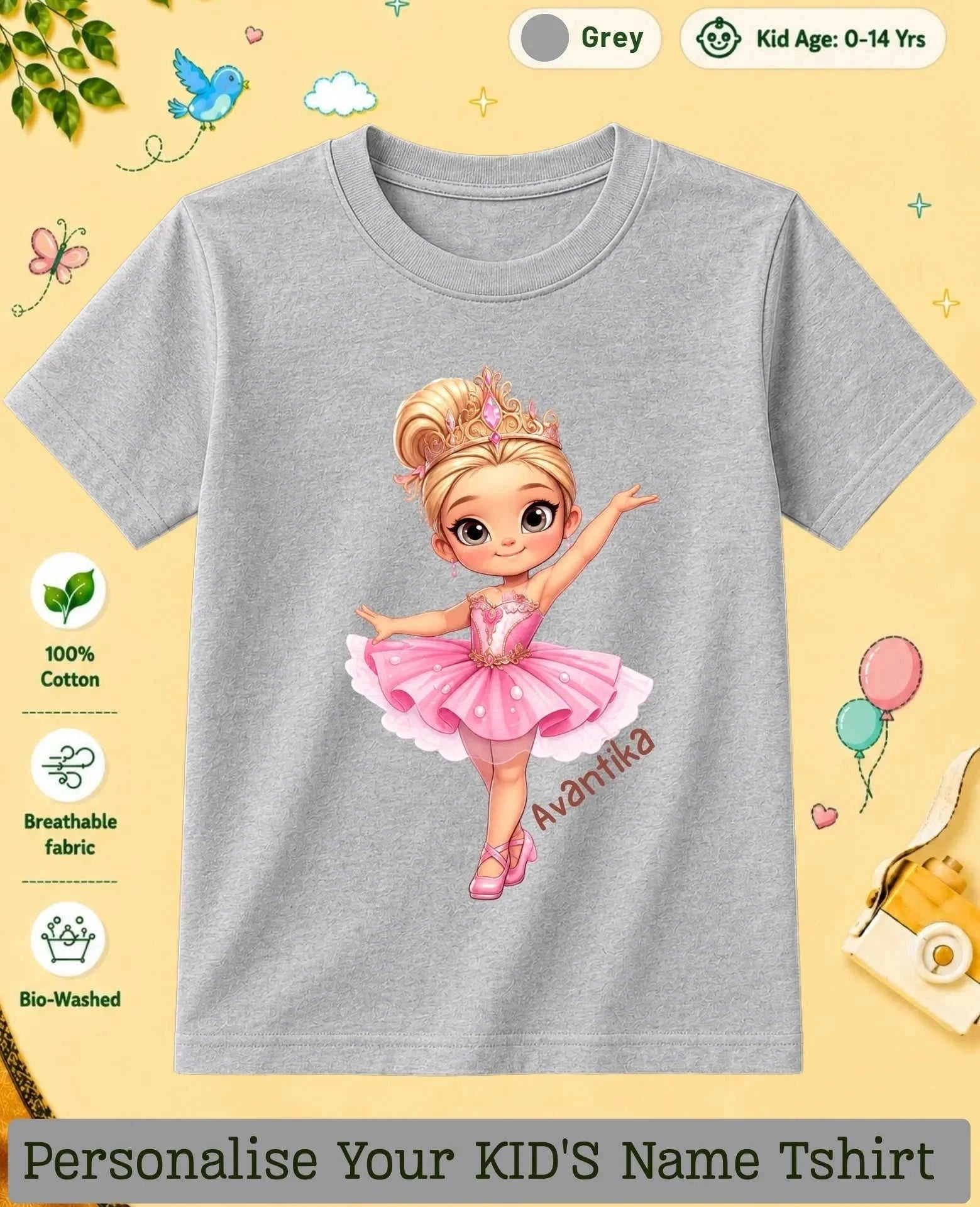 Princess Custom Kid Cotton Tshirt Swiftsoul