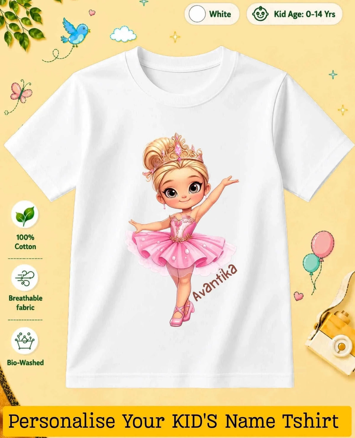 Princess Custom Kid Cotton Tshirt Swiftsoul