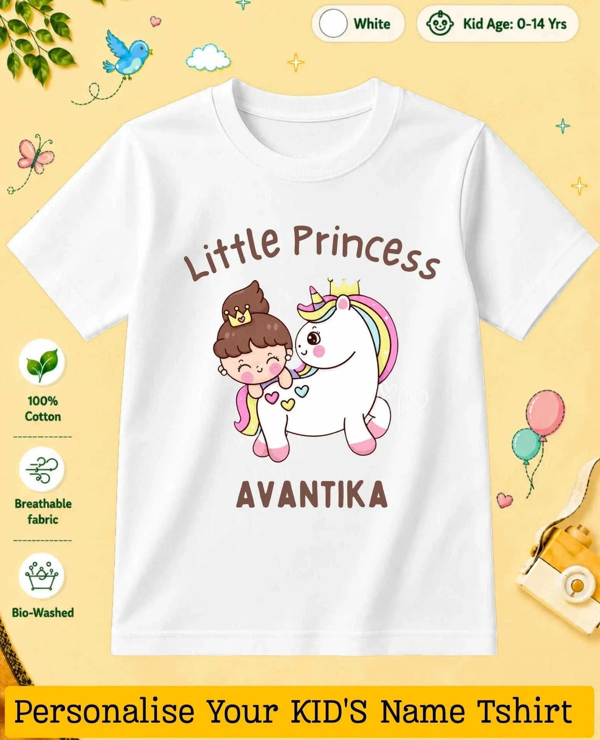Princess Custom Kid Cotton Tshirt Swiftsoul