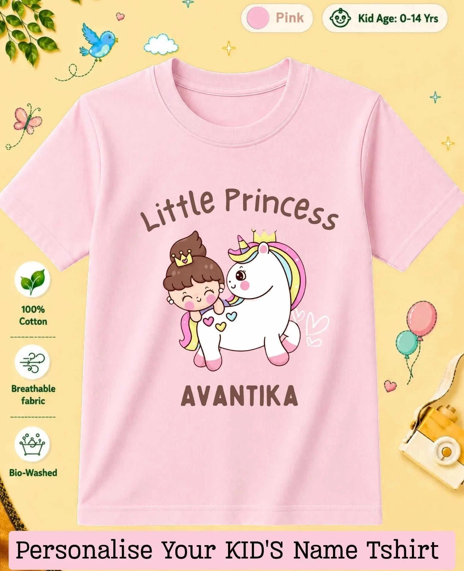 Princess Custom Kid Cotton Tshirt Swiftsoul