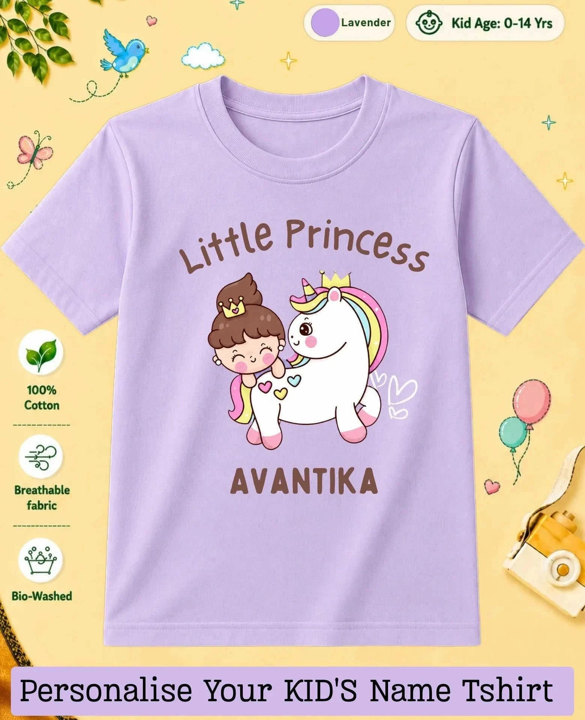 Princess Custom Kid Cotton Tshirt Swiftsoul