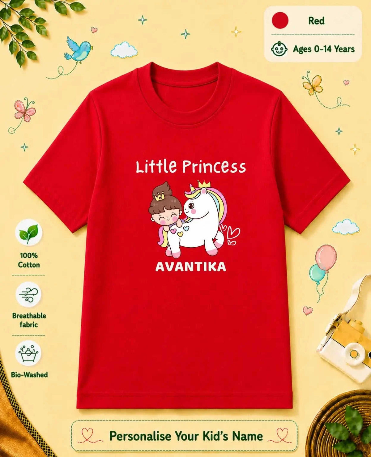 Princess Custom Kid Cotton Tshirt Swiftsoul
