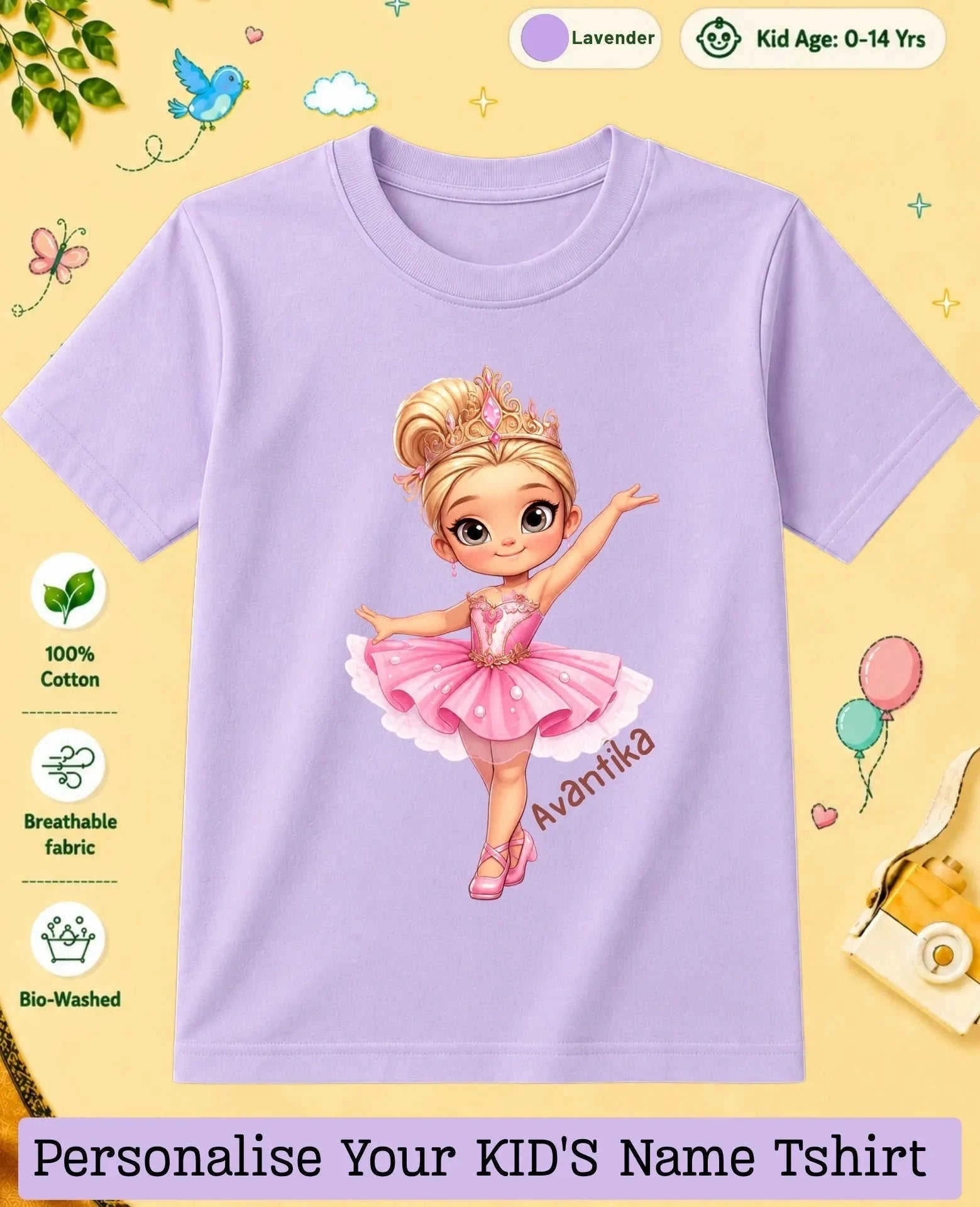 Princess Custom Kid Cotton Tshirt Swiftsoul