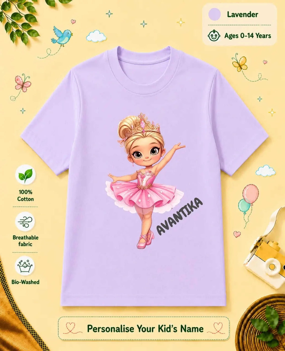 Princess Custom Kid Cotton Tshirt Swiftsoul