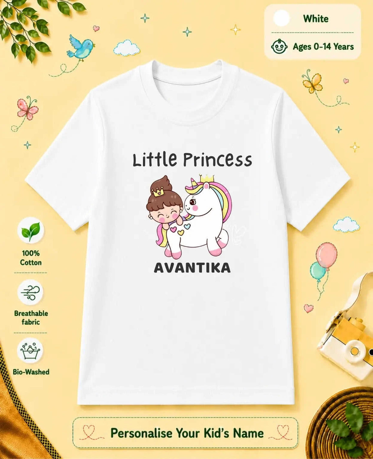 Princess Custom Kid Cotton Tshirt Swiftsoul