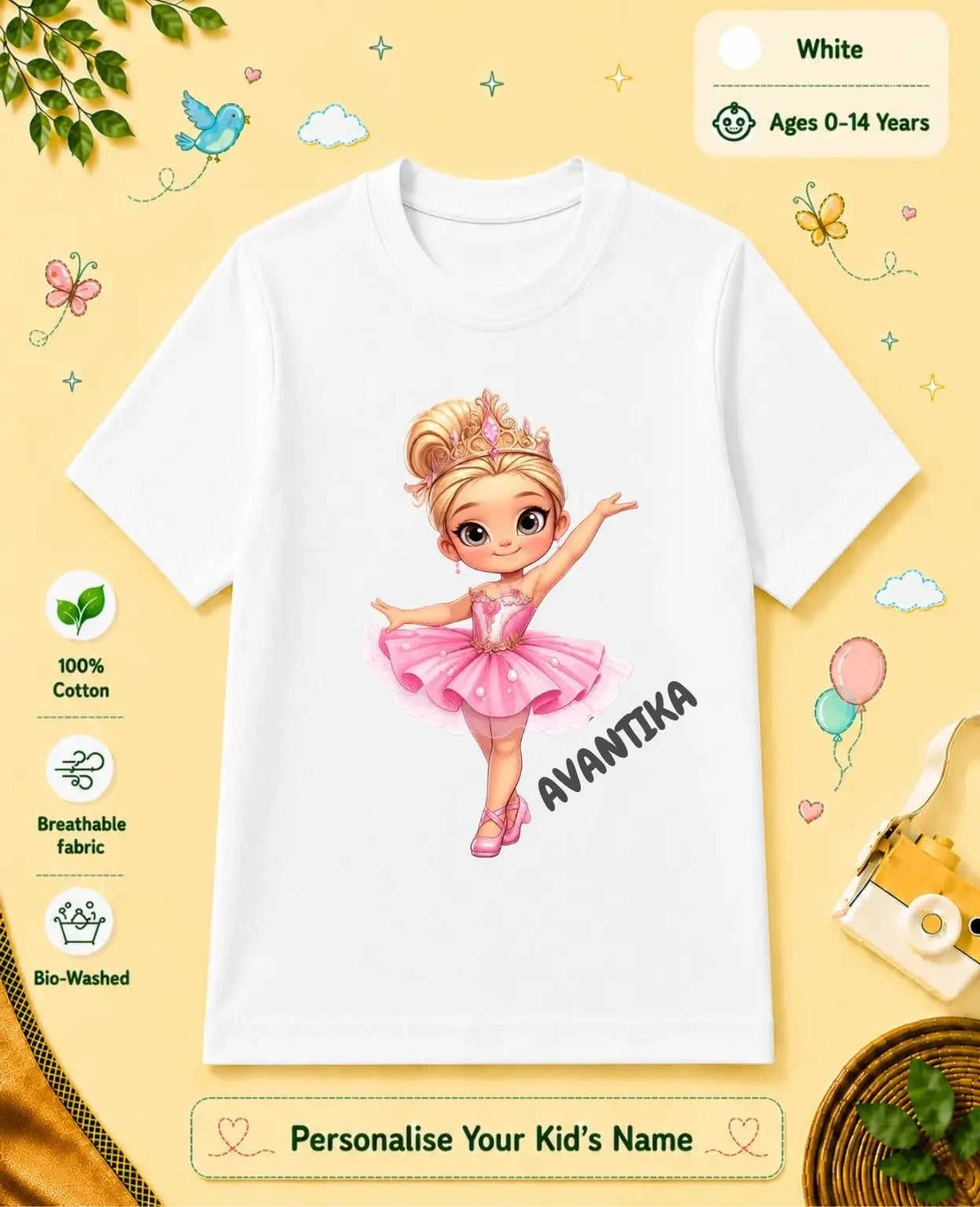 Princess Custom Kid Cotton Tshirt Swiftsoul