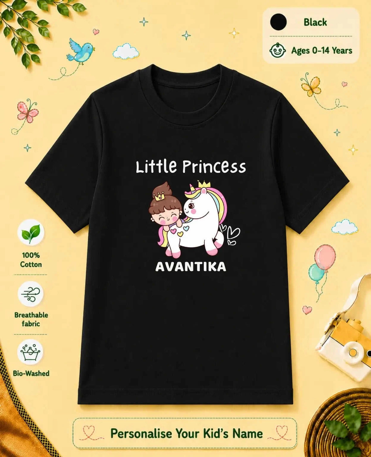 Princess Custom Kid Cotton Tshirt Swiftsoul