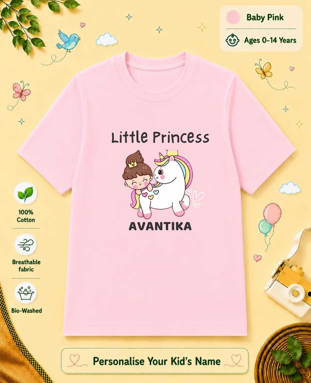 Princess Custom Kid Cotton Tshirt Swiftsoul