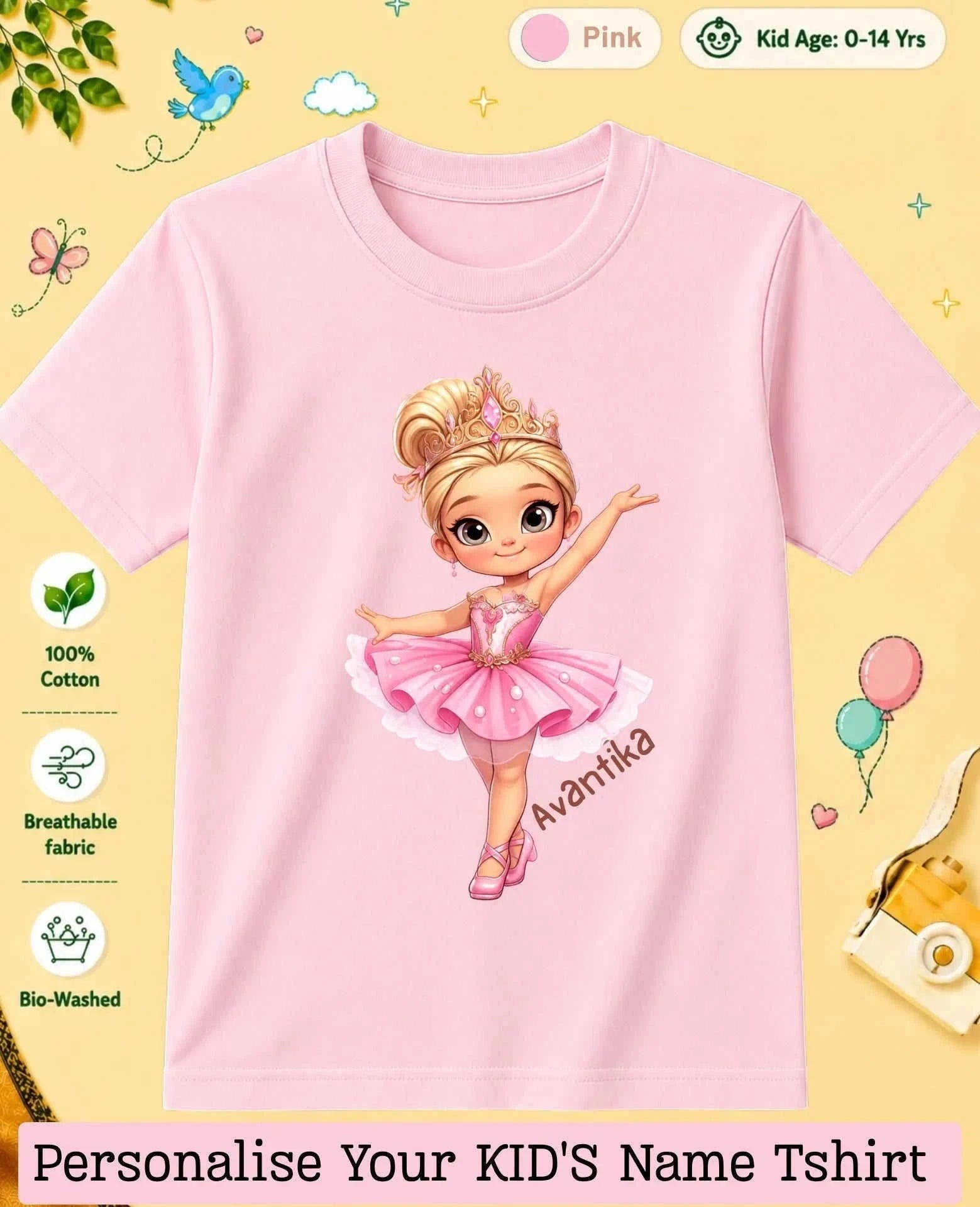 Princess Custom Kid Cotton Tshirt Swiftsoul