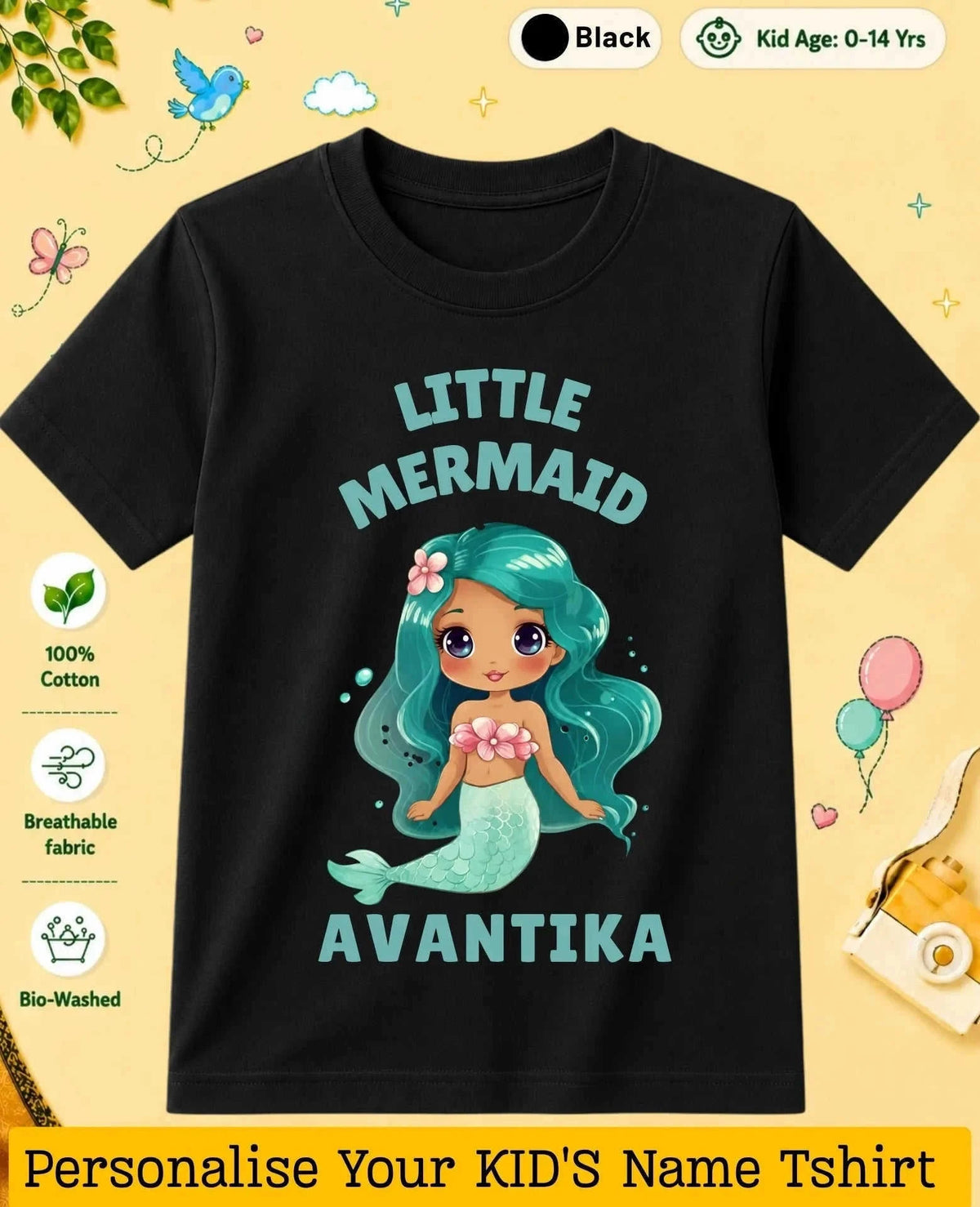 Princess Custom Kid Cotton Tshirt Swiftsoul