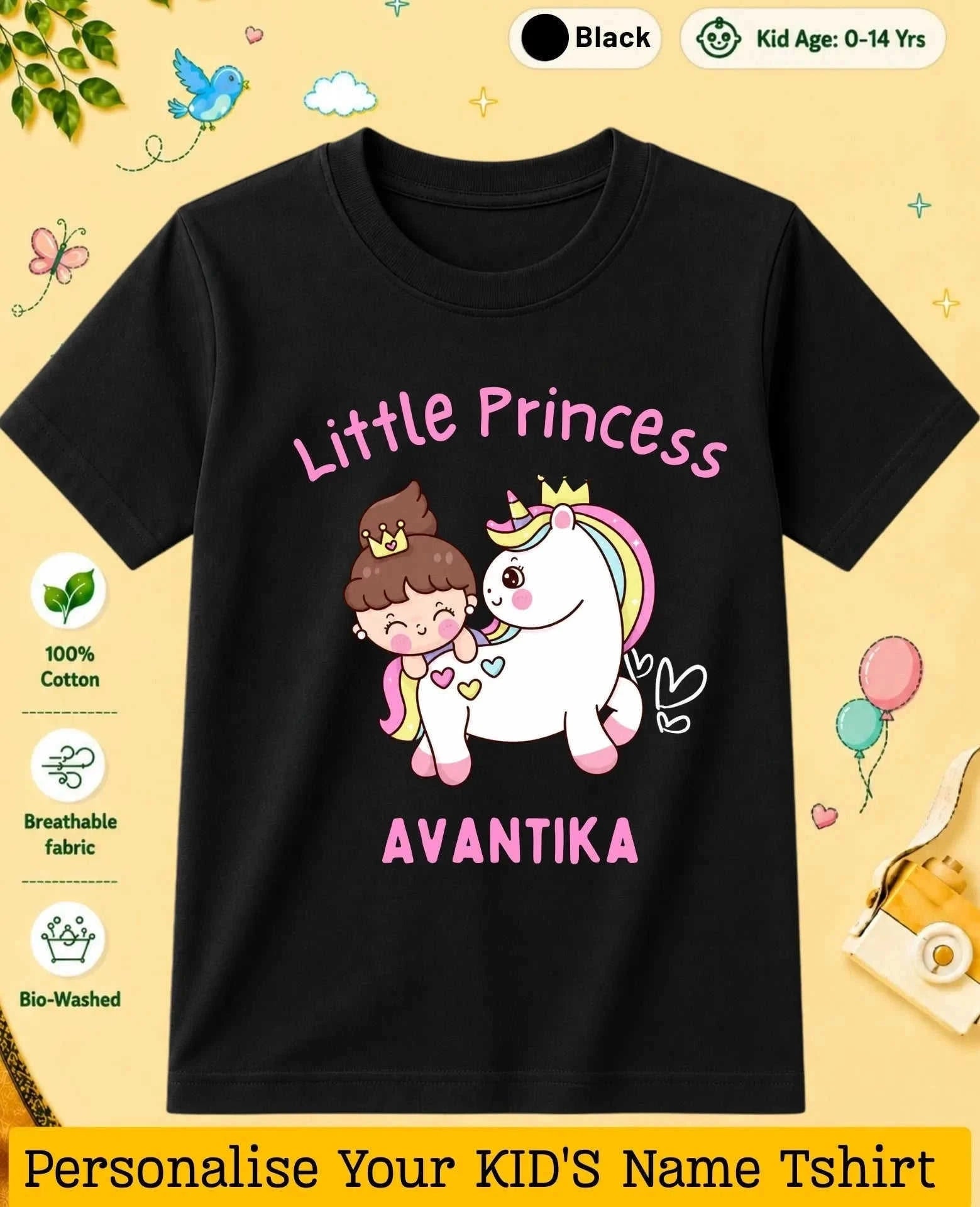 Princess Custom Kid Cotton Tshirt Swiftsoul