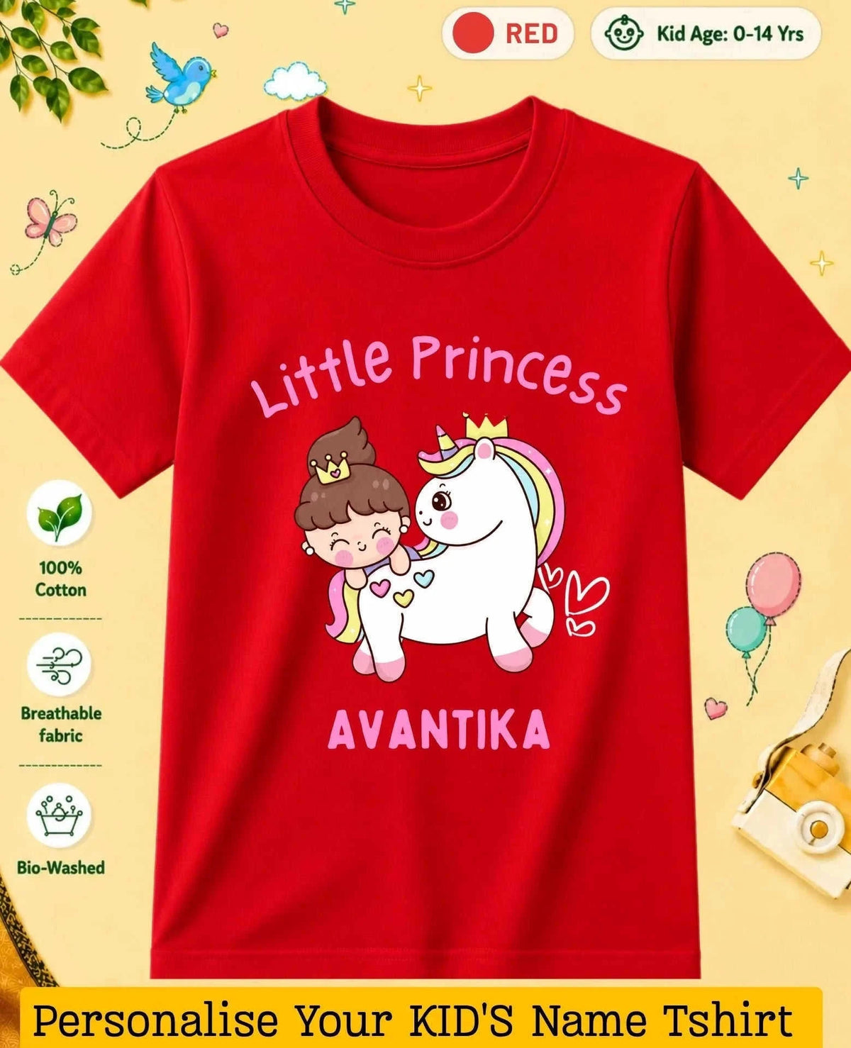 Princess Custom Kid Cotton Tshirt Swiftsoul