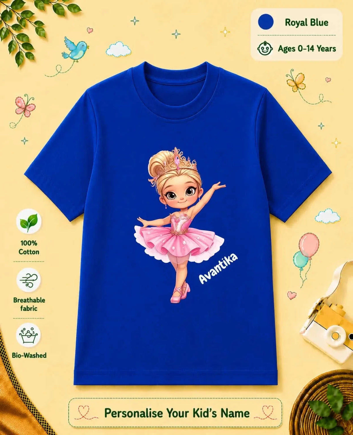 Princess Custom Kid Cotton Tshirt Swiftsoul