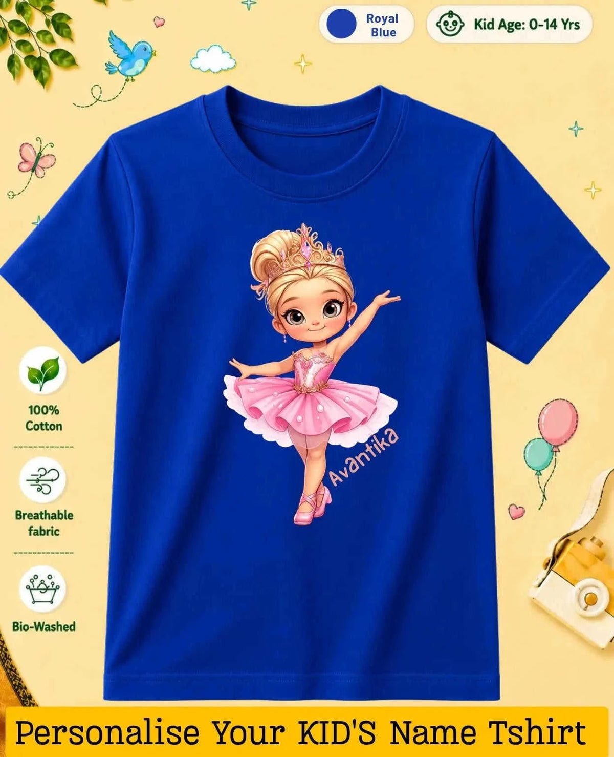 Princess Custom Kid Cotton Tshirt Swiftsoul
