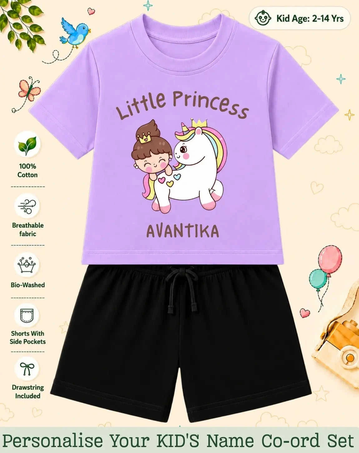 Princess Kid Custom Co-ord Set. Swiftsoul
