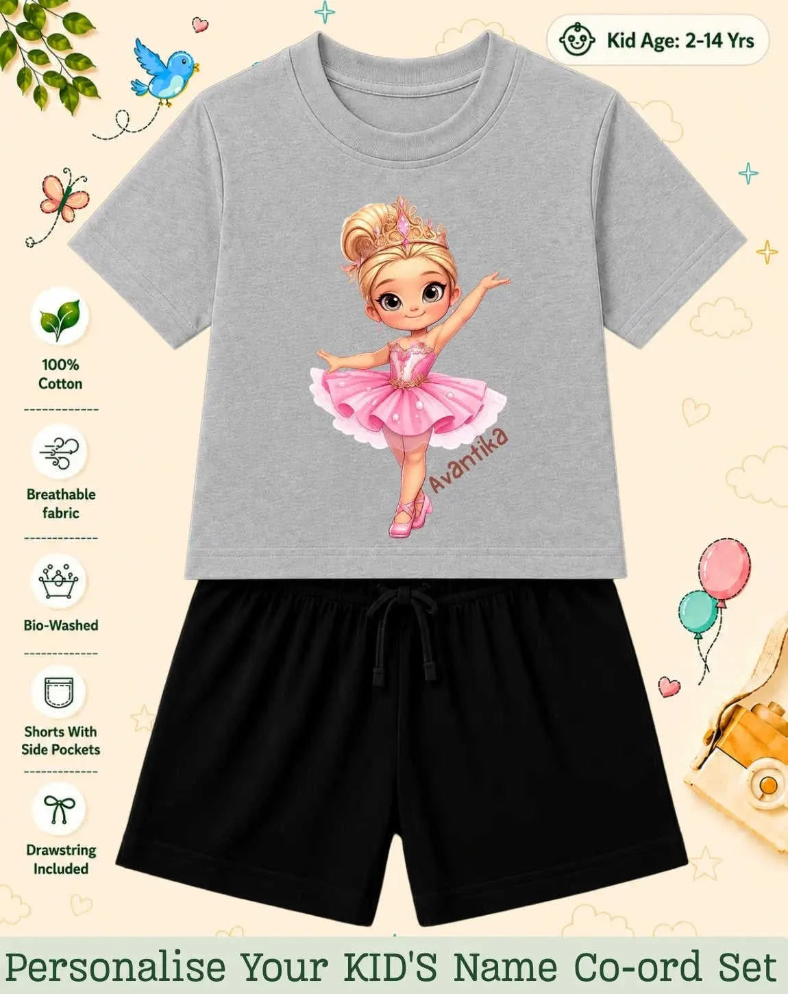 Princess Kid Custom Co-ord Set. Swiftsoul