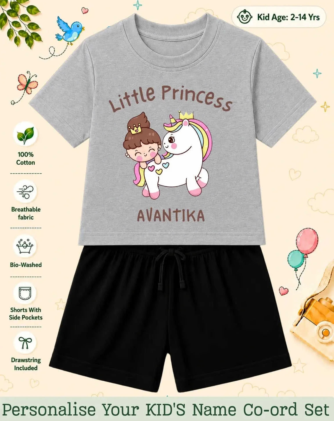 Princess Kid Custom Co-ord Set. Swiftsoul