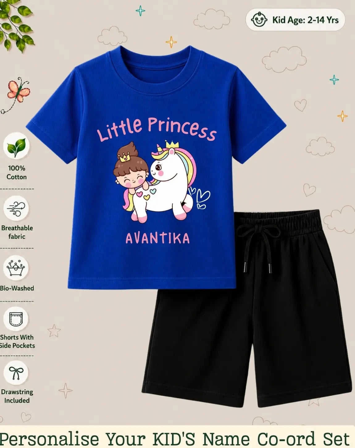 Princess Kid Custom Co-ord Set. Swiftsoul