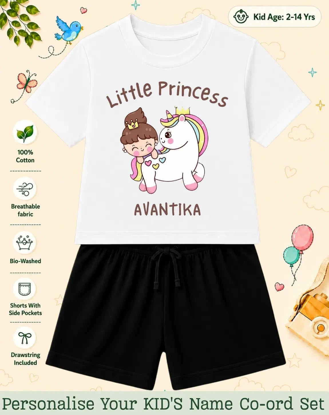 Princess Kid Custom Co-ord Set. Swiftsoul