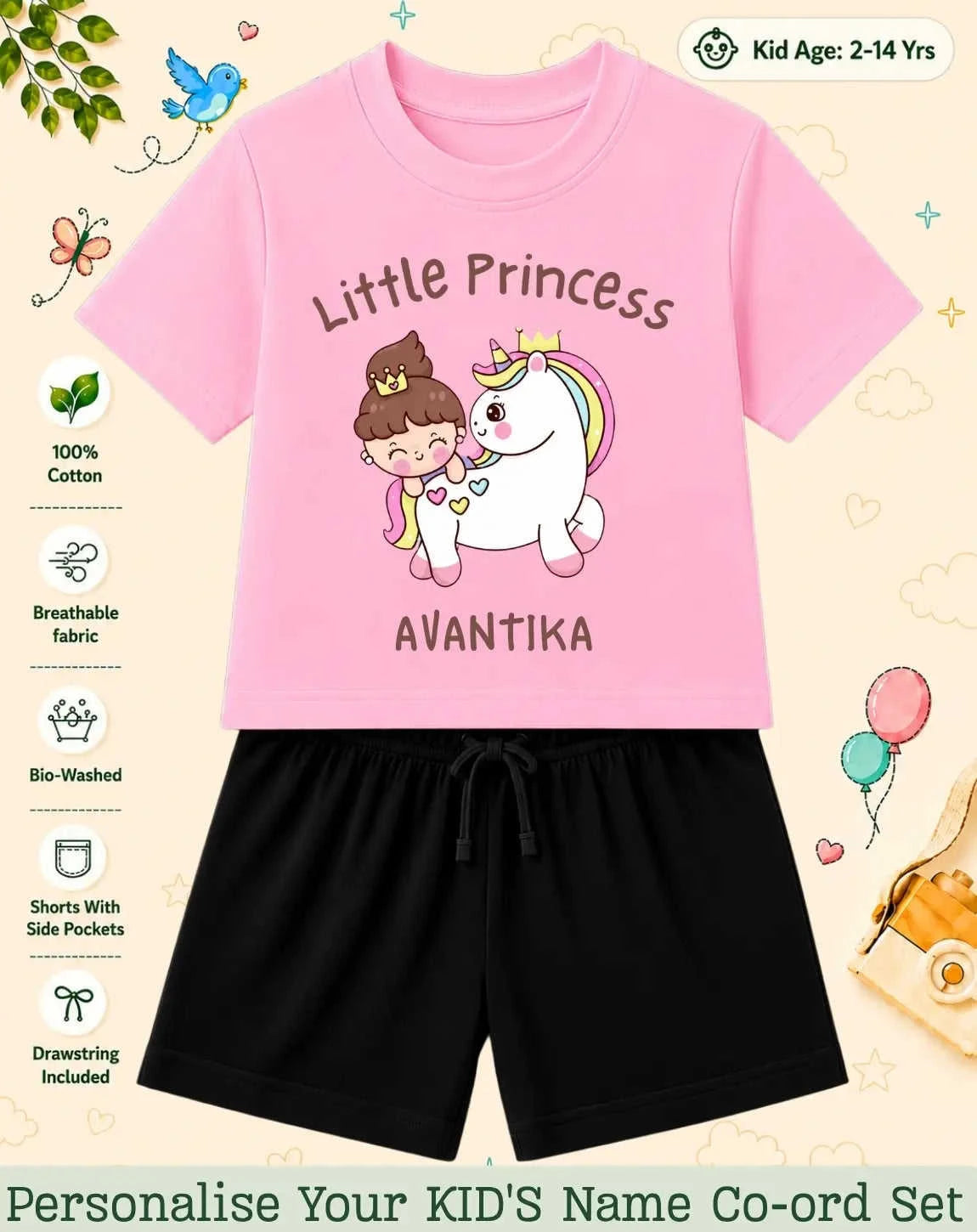 Princess Kid Custom Co-ord Set. Swiftsoul